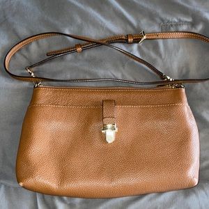 Michael Kors crossbody bag. Pebbled tan leather w/ adjustable strap